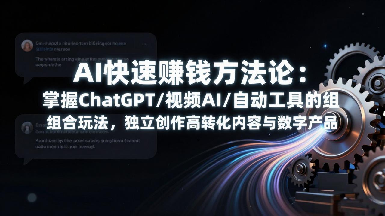 AI快速赚钱方法论：掌握ChatGPT/视频AI/自动化工具的组合玩法，独立创作高转化内容与数字产品-小创项目网