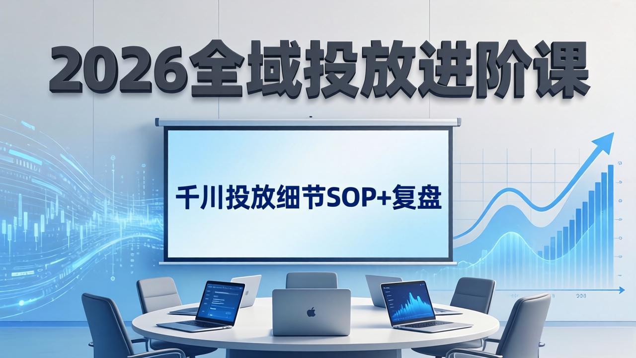 2026全域投放进阶课：杭州线下3天实战，千川投放细节SOP+复盘，撬动自然流量-小创项目网