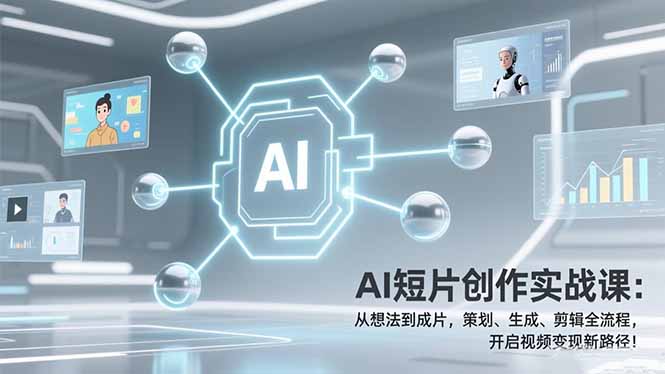 AI短片创作实战课：从想法到成片，策划、生成、剪辑全流程，开启视频变现新路径！-小创项目网