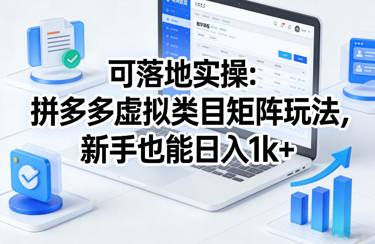 可落地实操：拼多多虚拟类目矩阵玩法，新手也能日入1k+【揭秘】-小创项目网