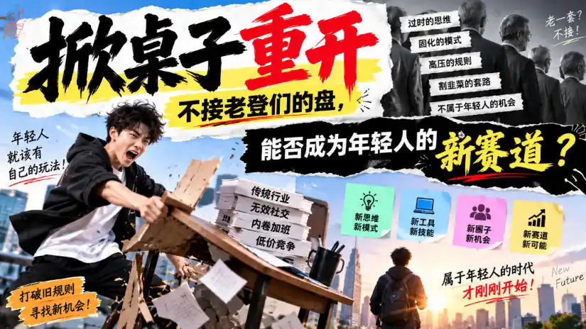 某公众号付费文章：掀桌子重开，不接老登们的盘，能否成为年轻人的新赛道？-小创项目网