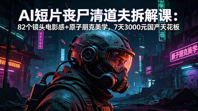 AI短片《丧尸清道夫》拆解课：82个镜头电影感+原子朋克美学，7天3000元国产天花板-小创项目网