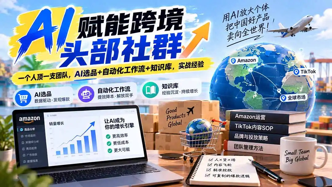 AI赋能跨境头部社群-更新9月：一个人顶一支团队，AI选品+自动化工作流+知识库，实战经验-小创项目网