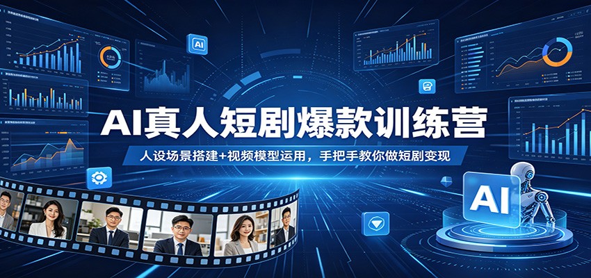 AI真人短剧爆款训练营：人设场景搭建+视频模型运用，手把手教你做短剧变现-小创项目网