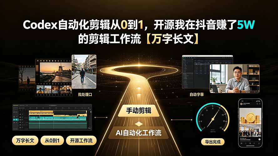 Codex自动化剪辑从0到1，开源我在抖音赚了5W 的剪辑工作流【万字长文】-小创项目网
